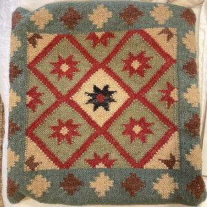 Wool cotton kilim pillow cover